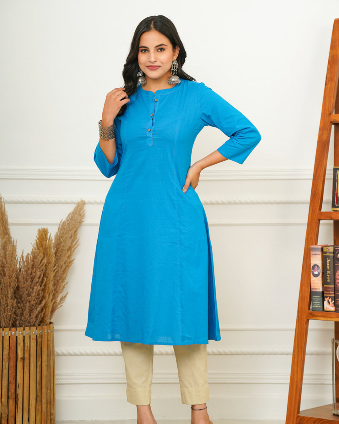 Cobalt Blue A Line Kurti