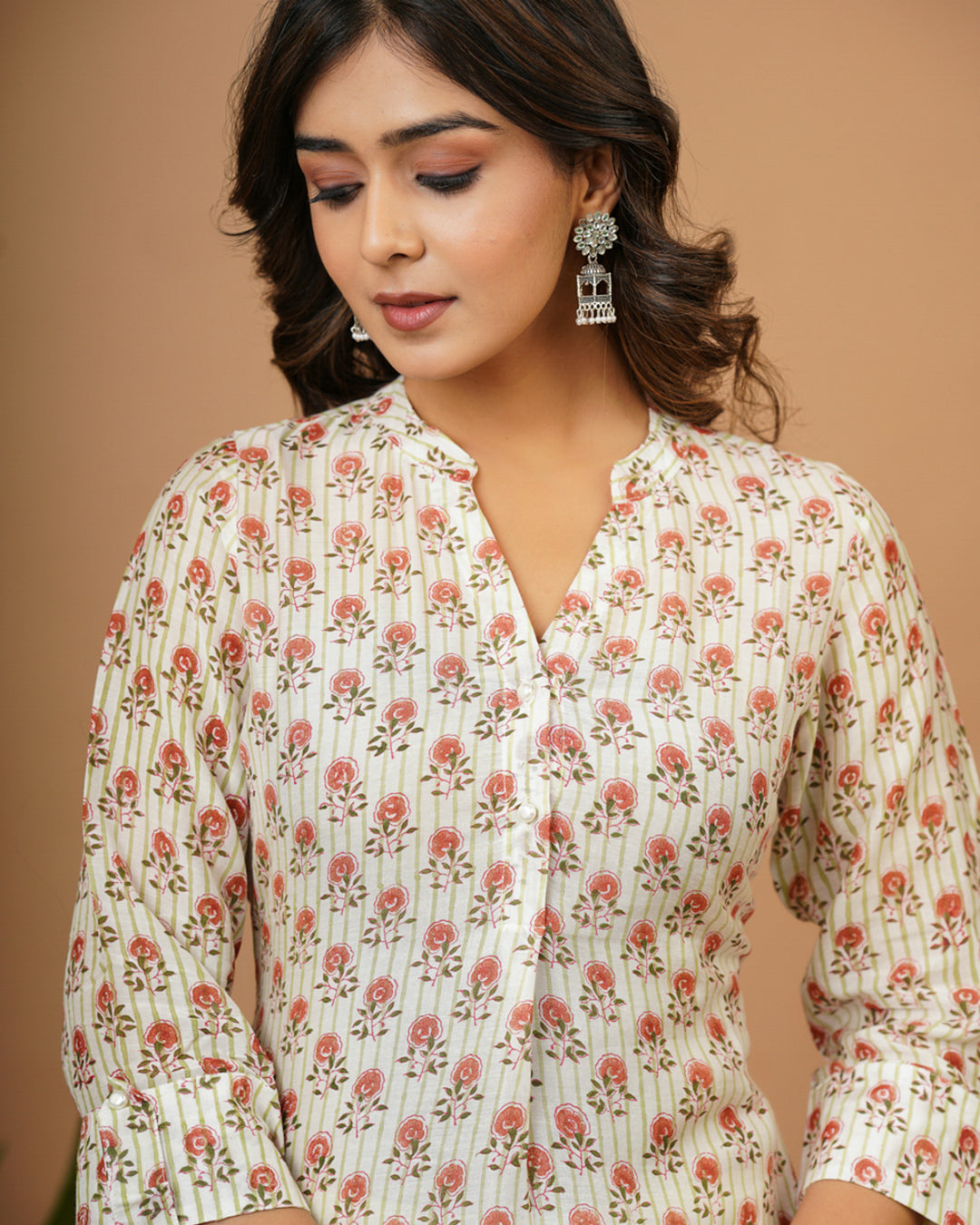 Floral Buta Short Kurti