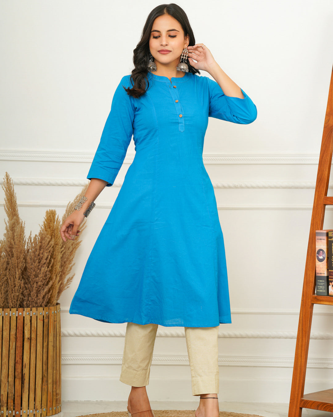 Cobalt Blue A Line Kurti