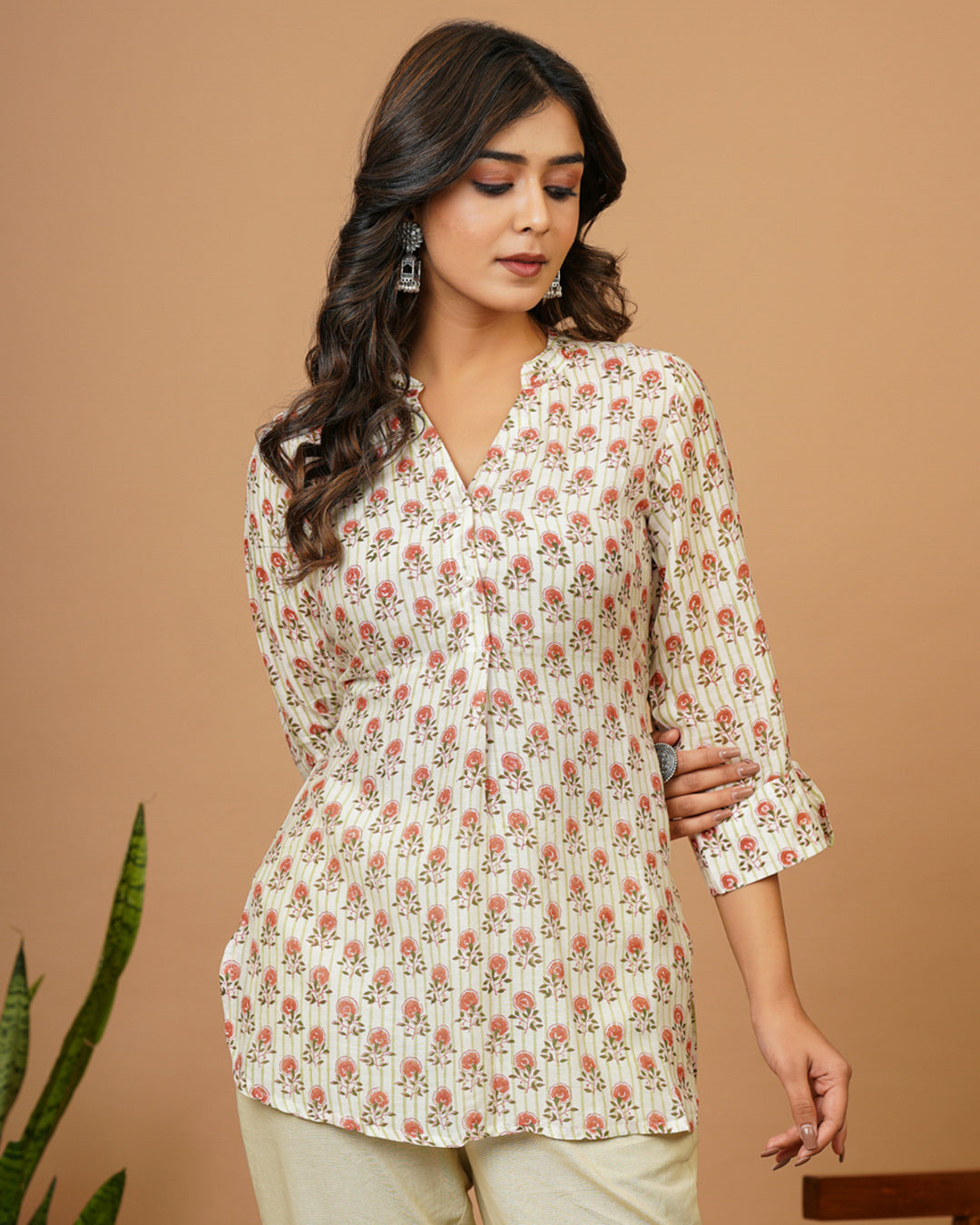 Floral Buta Short Kurti