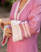 Dazzle Pink Lace Kurta Set