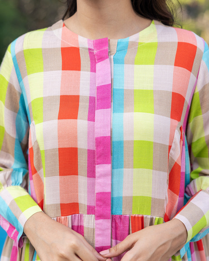 Multicolour Sorbet Checks Dress