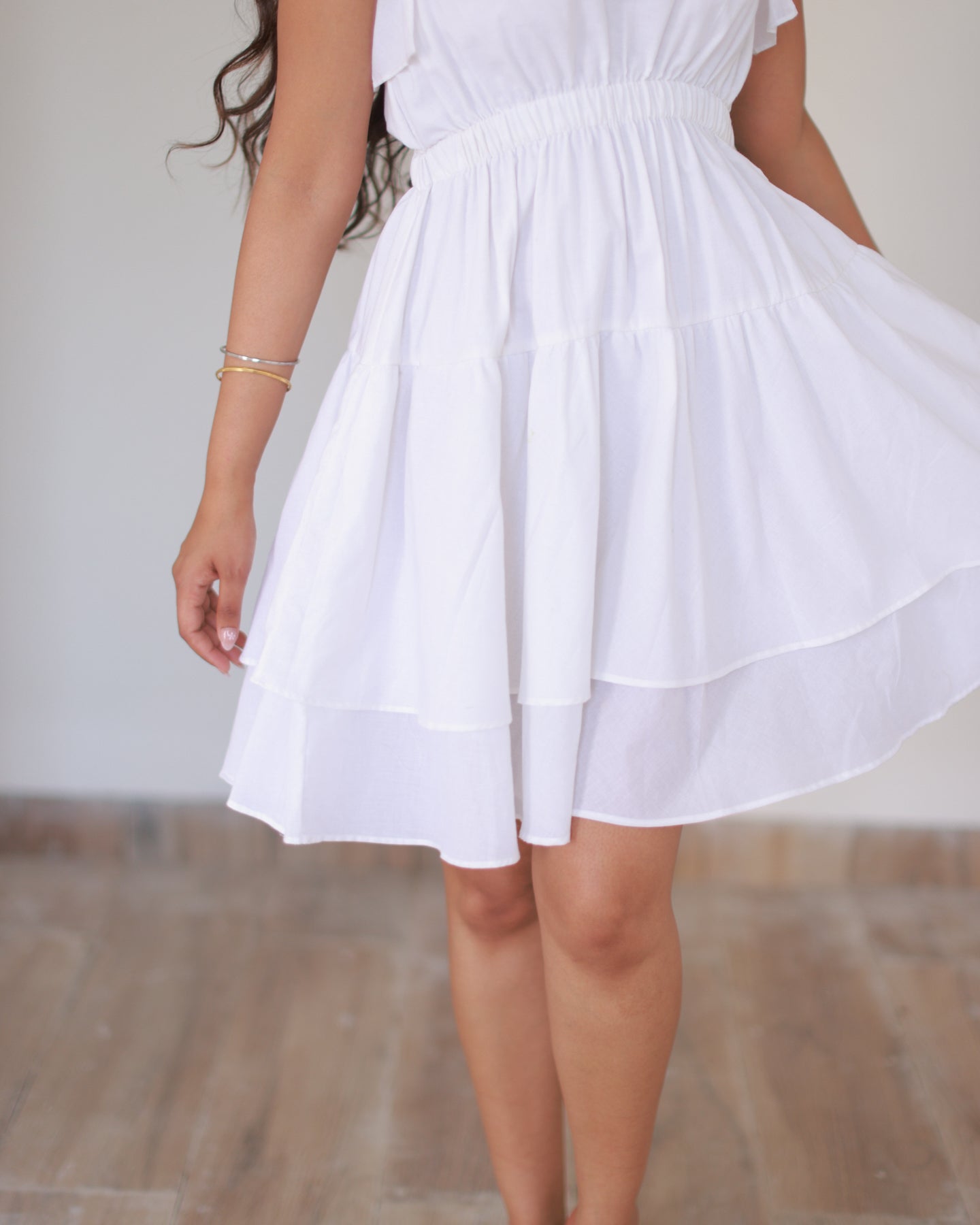 Buy Classic White Tiered Dress Online in India – Ambraee