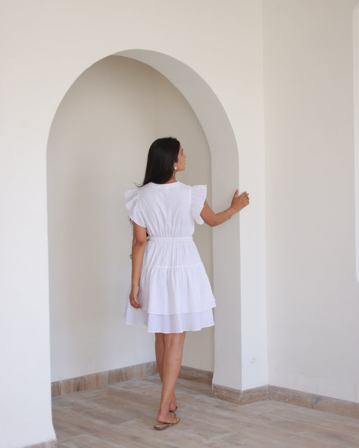 Classic White Tiered Dress