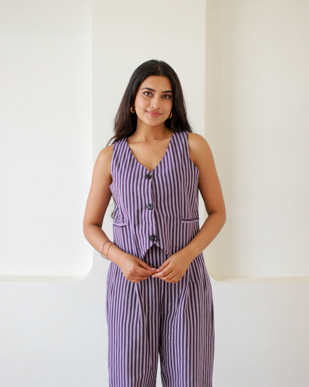 Purple Stripes Co-Ord Set
