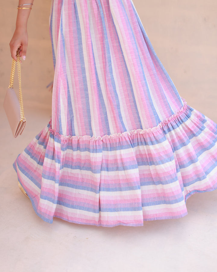 Ivory Stripe Toned Dress