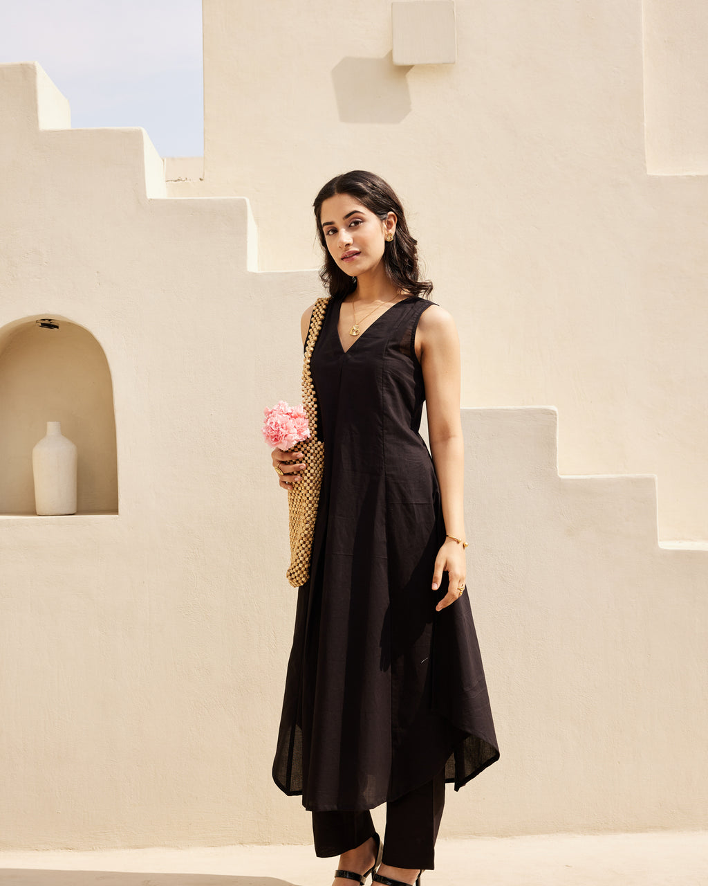 Black Basic Kurta Set