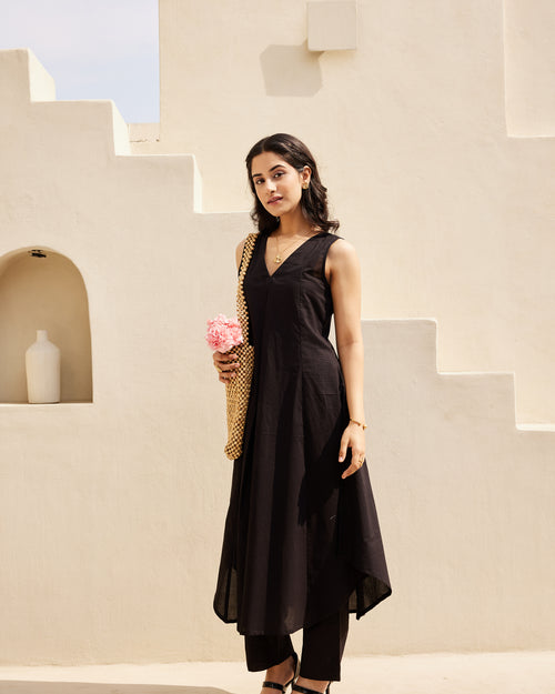 Black Basic Kurta Set