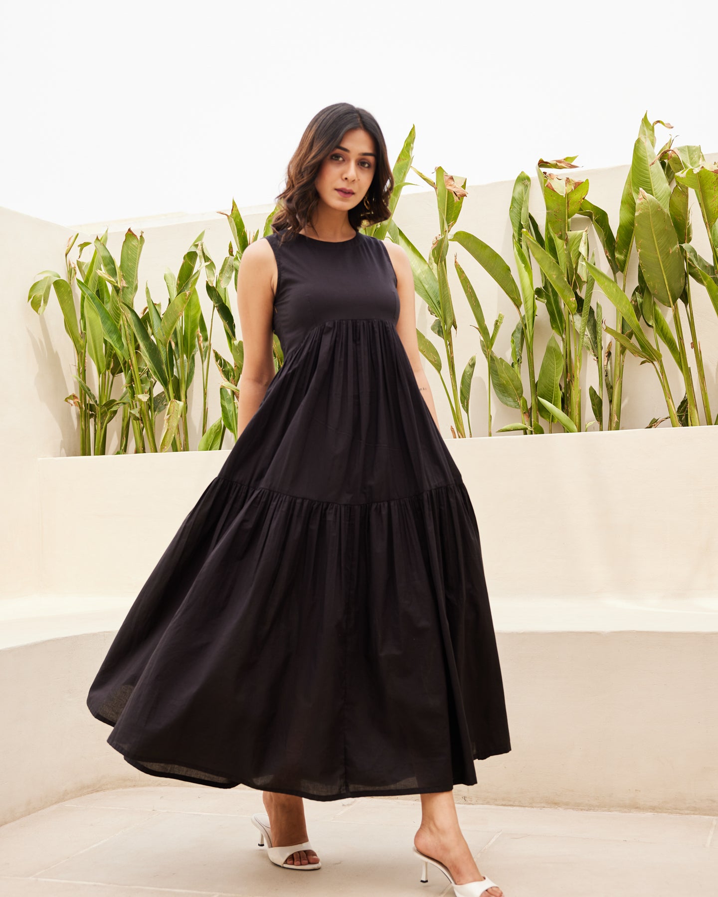 Buy Black Tiered Maxi Dress Online in India Ambraee Buy Black Tiered Maxi Dress Online in India Ambraee