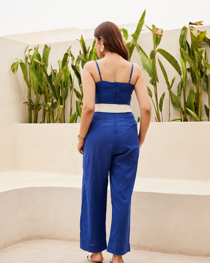 Essential Blue Cotton Jumpsuit