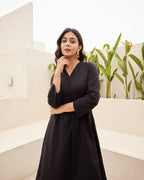Urban Black Mulmul Kurta Set