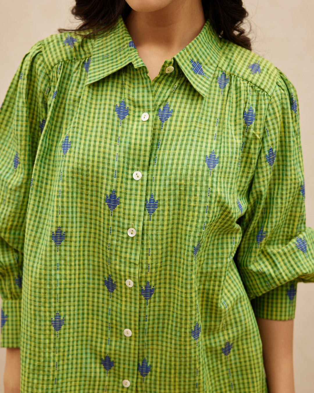 Green Striped Oganic Cotton Shirt