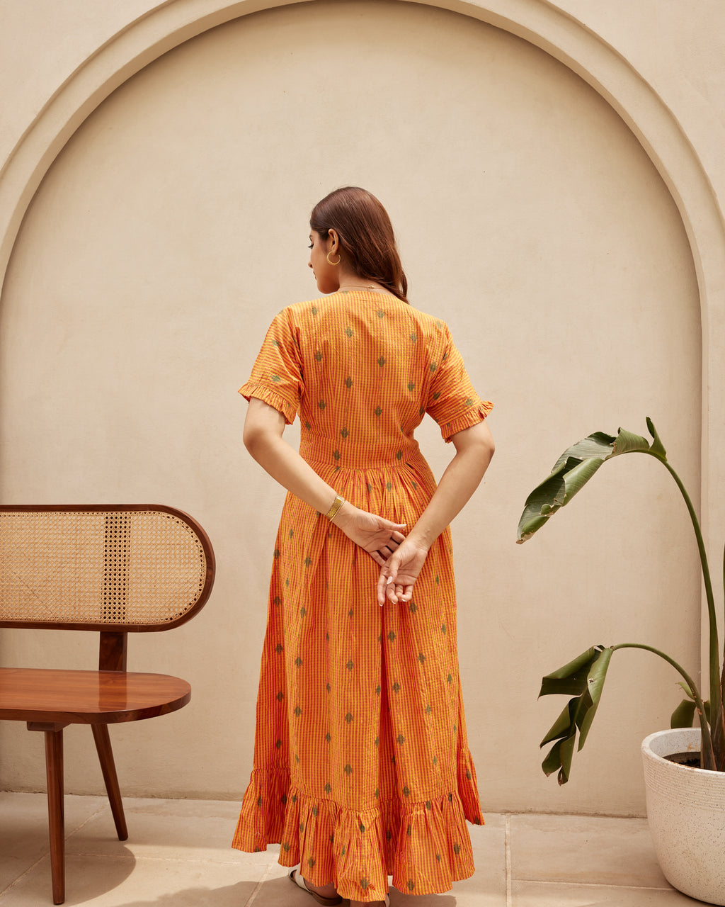 Tangerine Striped Dress