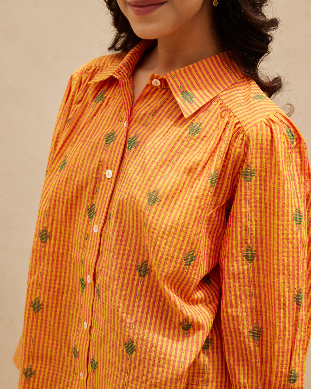 Orange Striped Organic Cotton Shirt