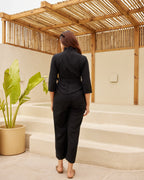 Midnight Black Cotton Jumpsuit