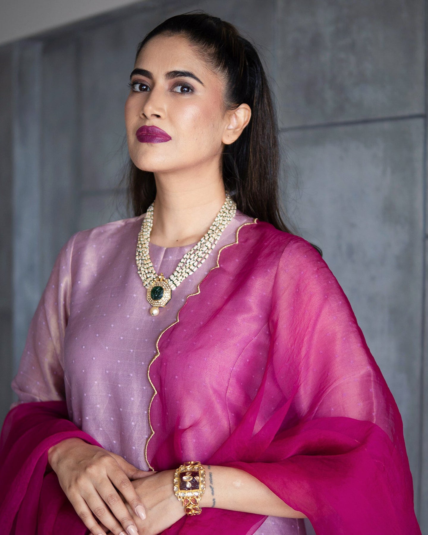 Purple Tissue Suit Set