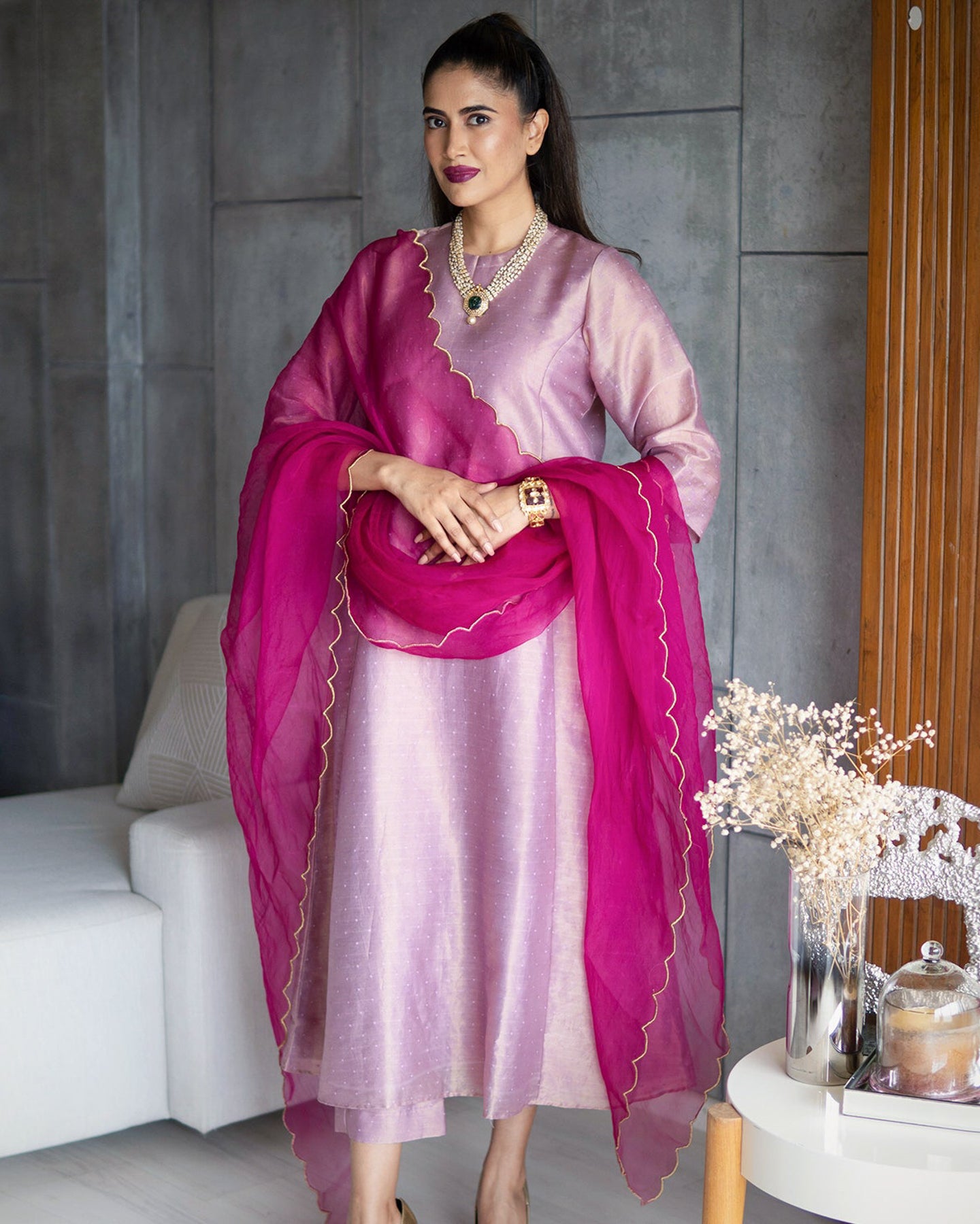 Purple Tissue Suit Set