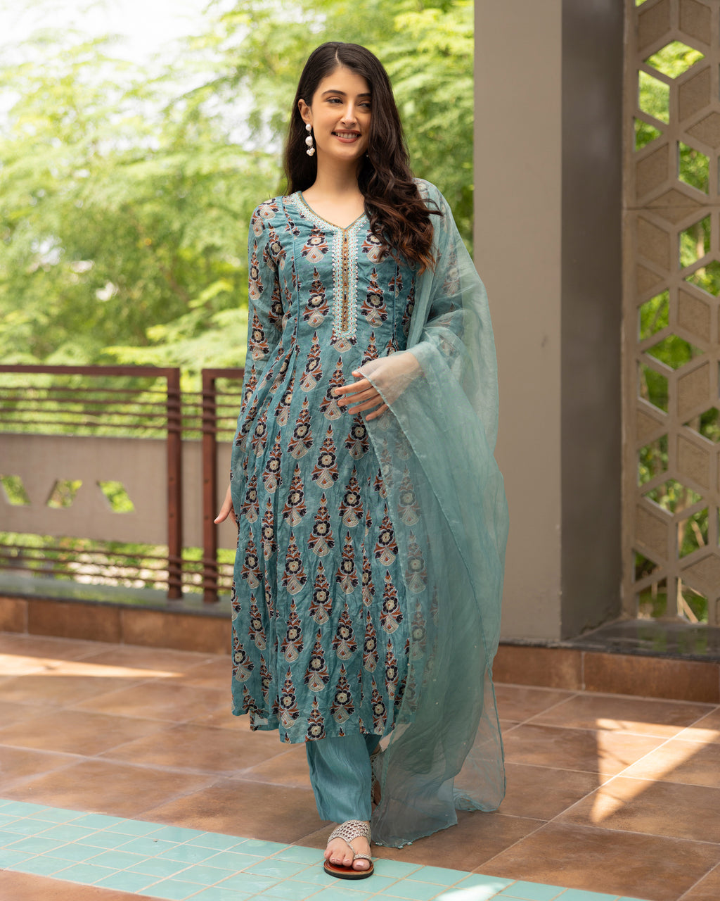 Sky Blossom Suit Set for Women