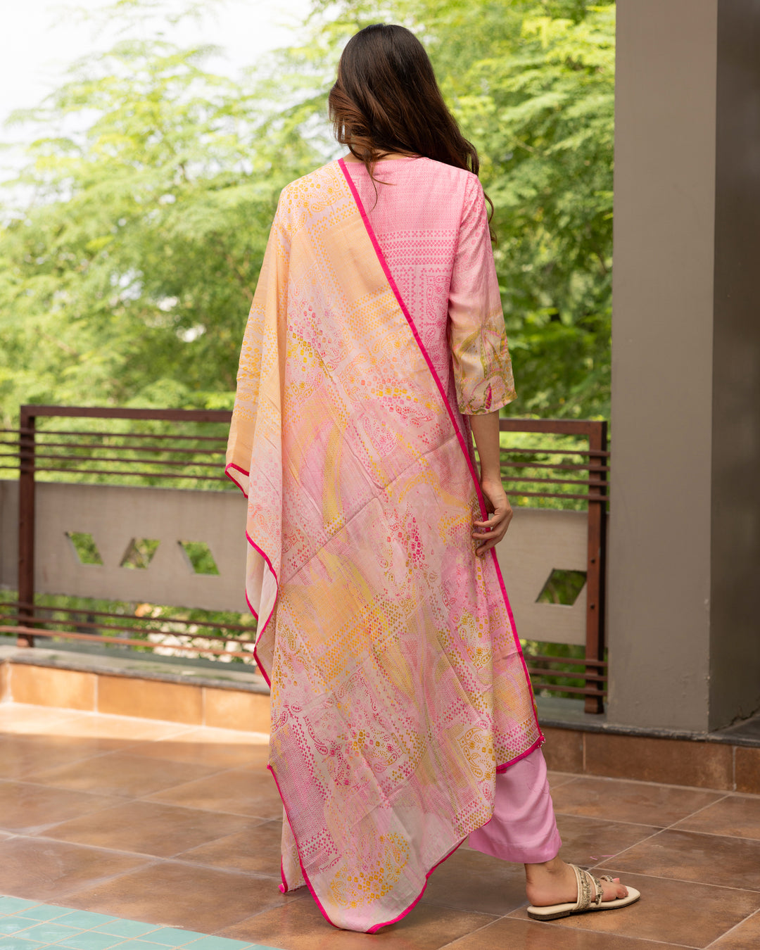 Rose Glow Cotton Silk Suit Set