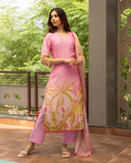 Rose Glow Cotton Silk Suit Set