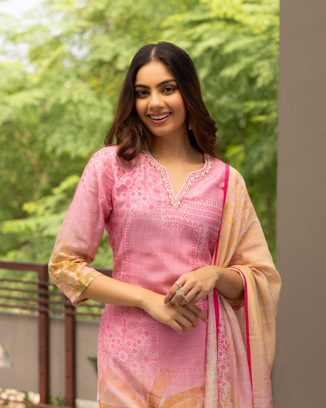 Rose Glow Cotton Silk Suit Set