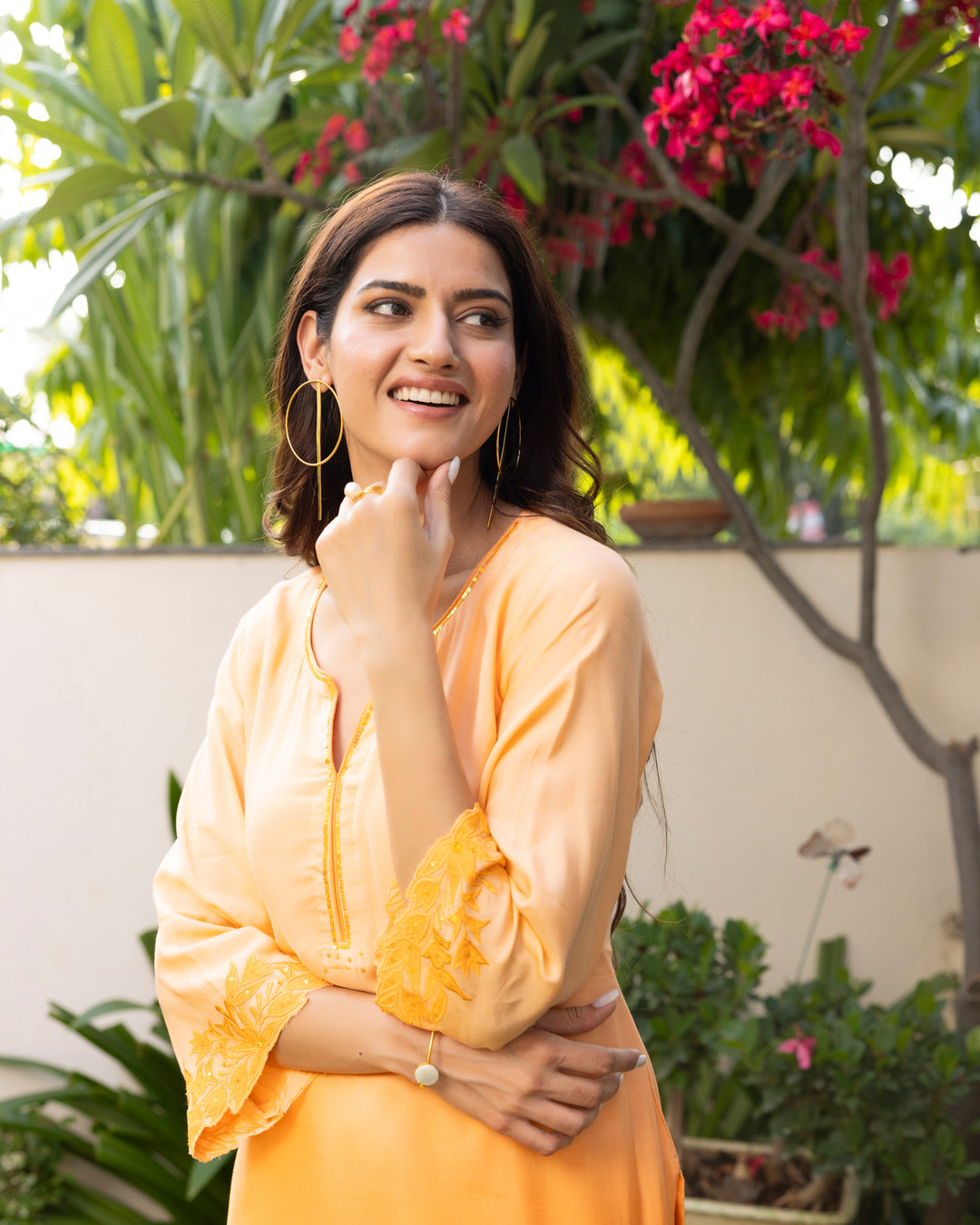 Radiant Orange Ombre Kurta Set