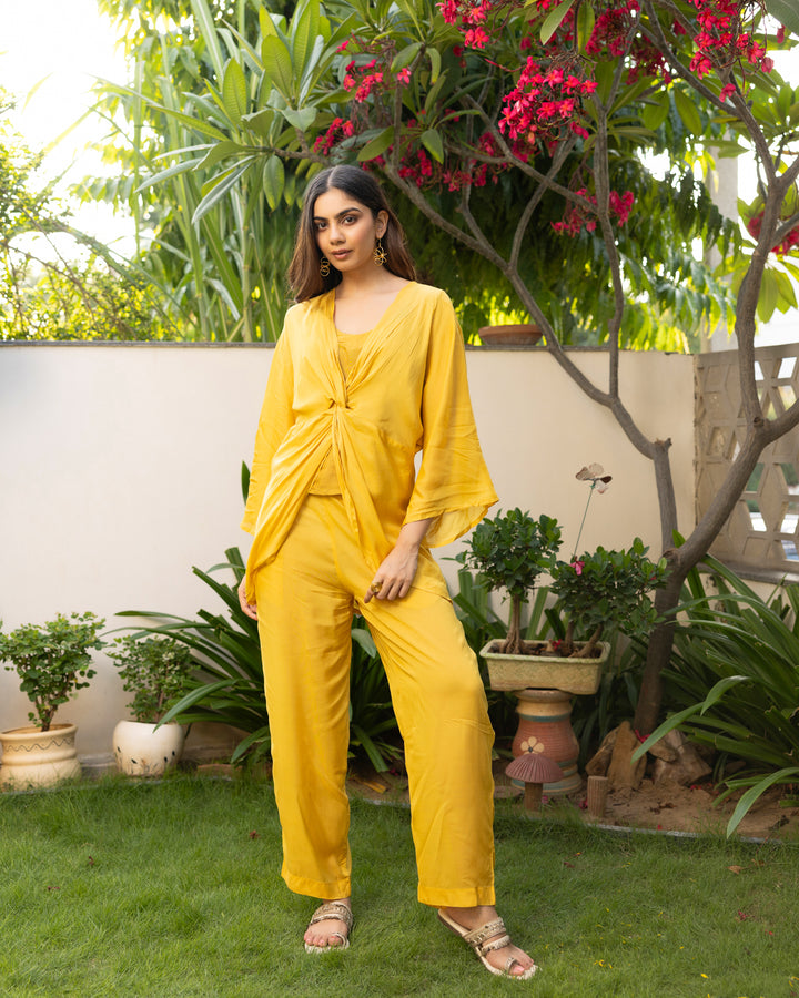 Yellow Muslin Co-ord Set