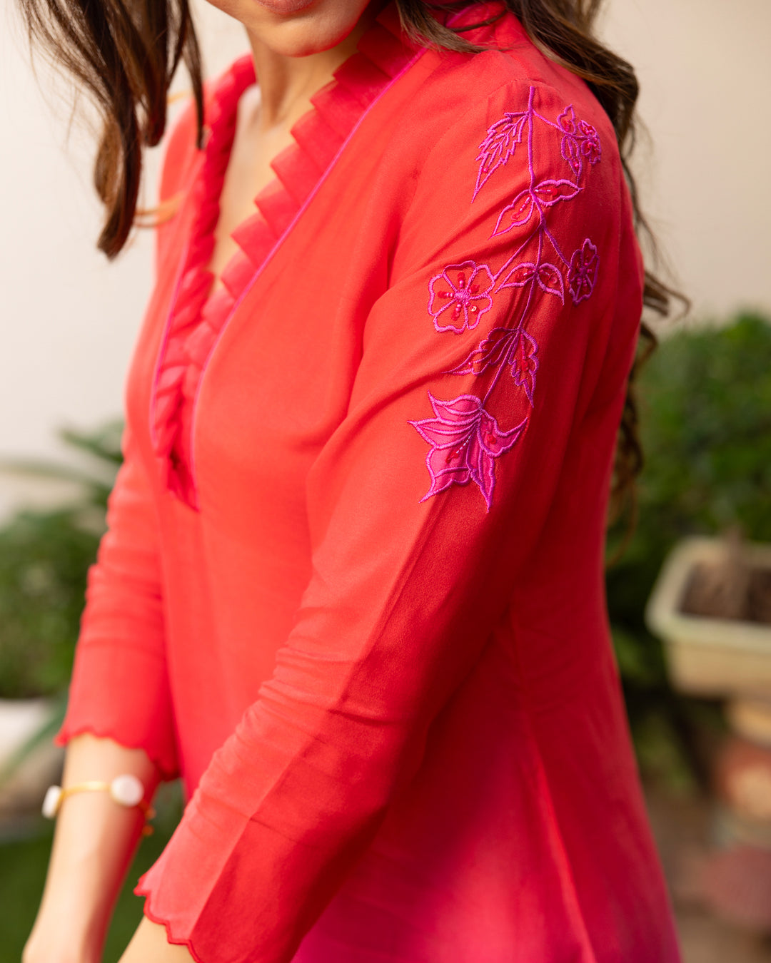 Rosy Twilight Ombre Kurta Set