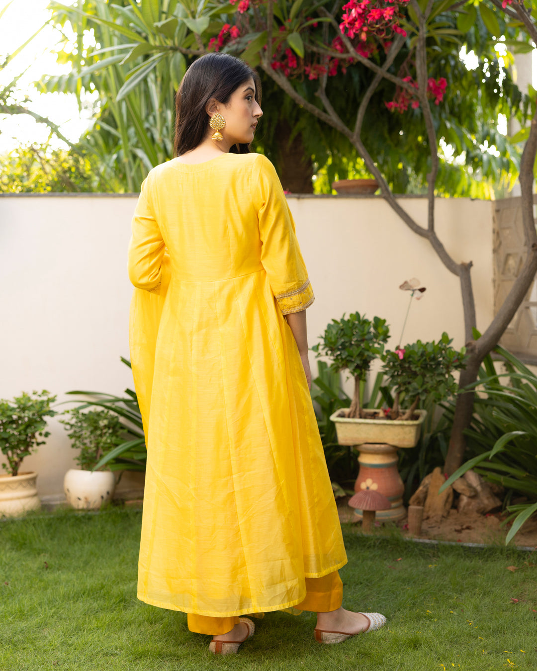 Sunflower Yellow Chanderi Suit Set