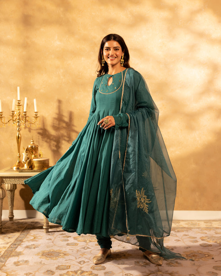 Dreamy Turquoise Kalidar Suit Set