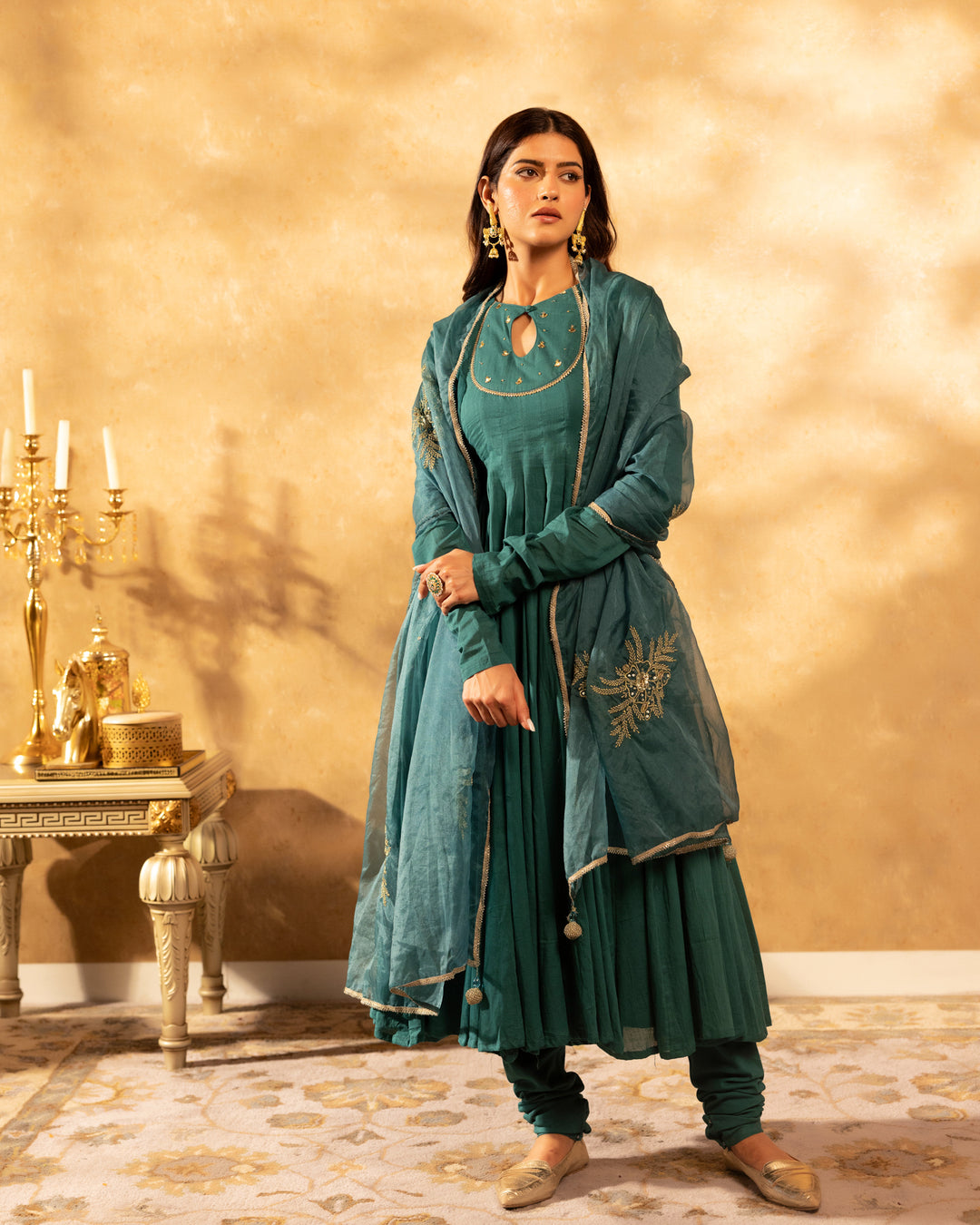 Dreamy Turquoise Kalidar Suit Set