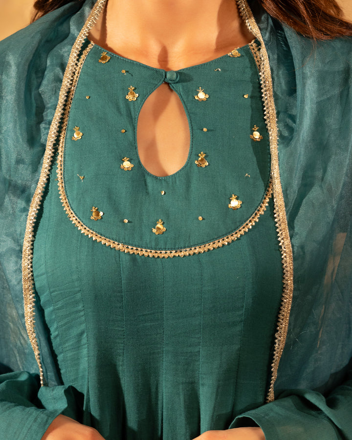 Dreamy Turquoise Kalidar Suit Set