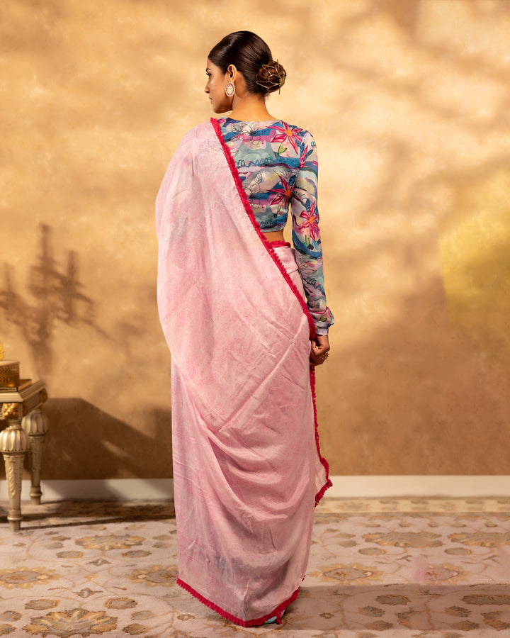 Serene Blush Chinnon Saree