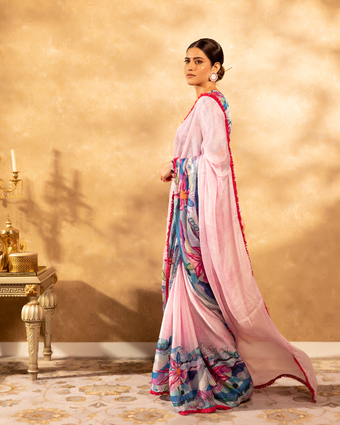 Serene Blush Chinnon Saree