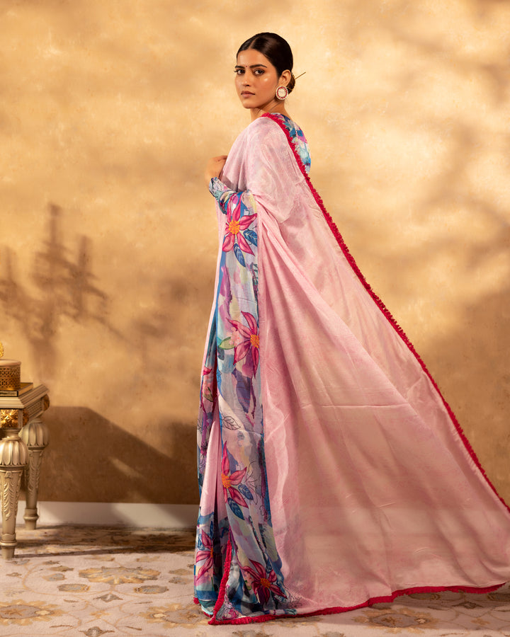 Serene Blush Chinnon Saree