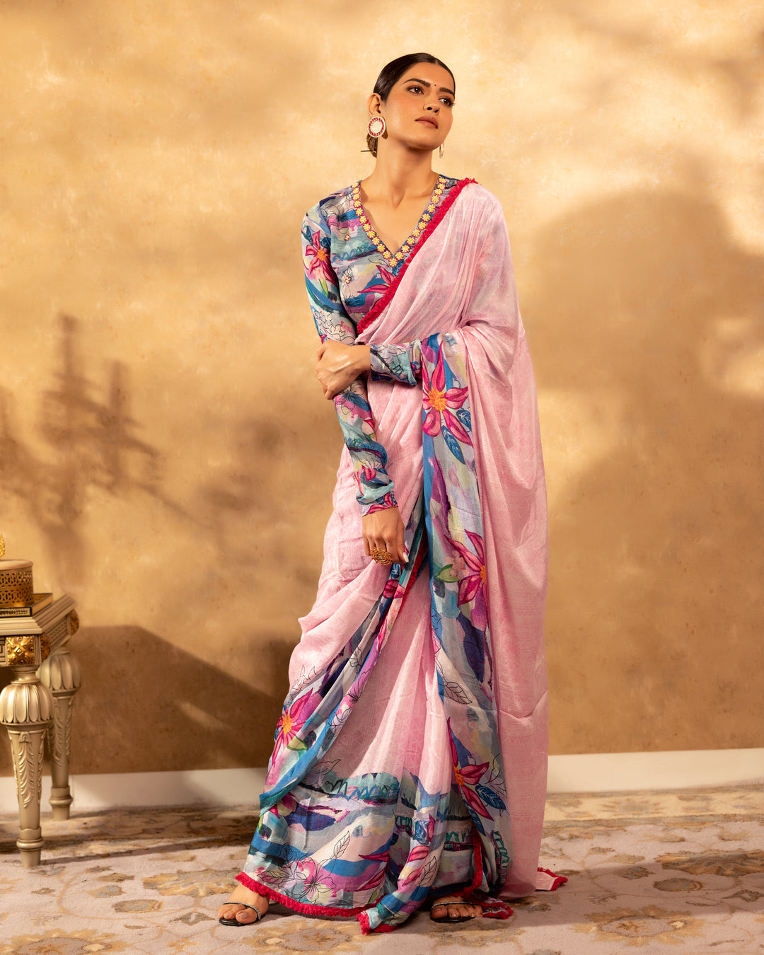 Serene Blush Chinnon Saree