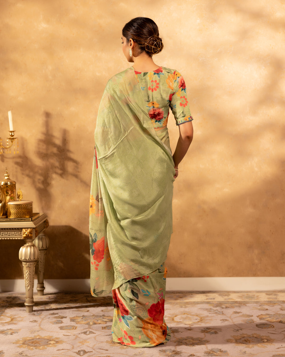 Floral Mint Saree