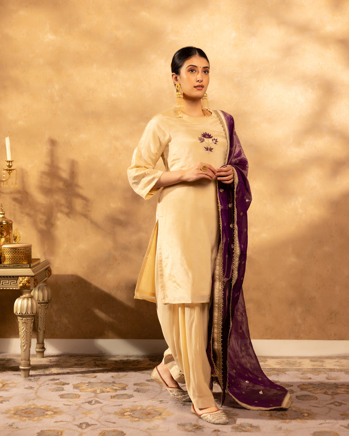 Golden Glow Chanderi Suit Set