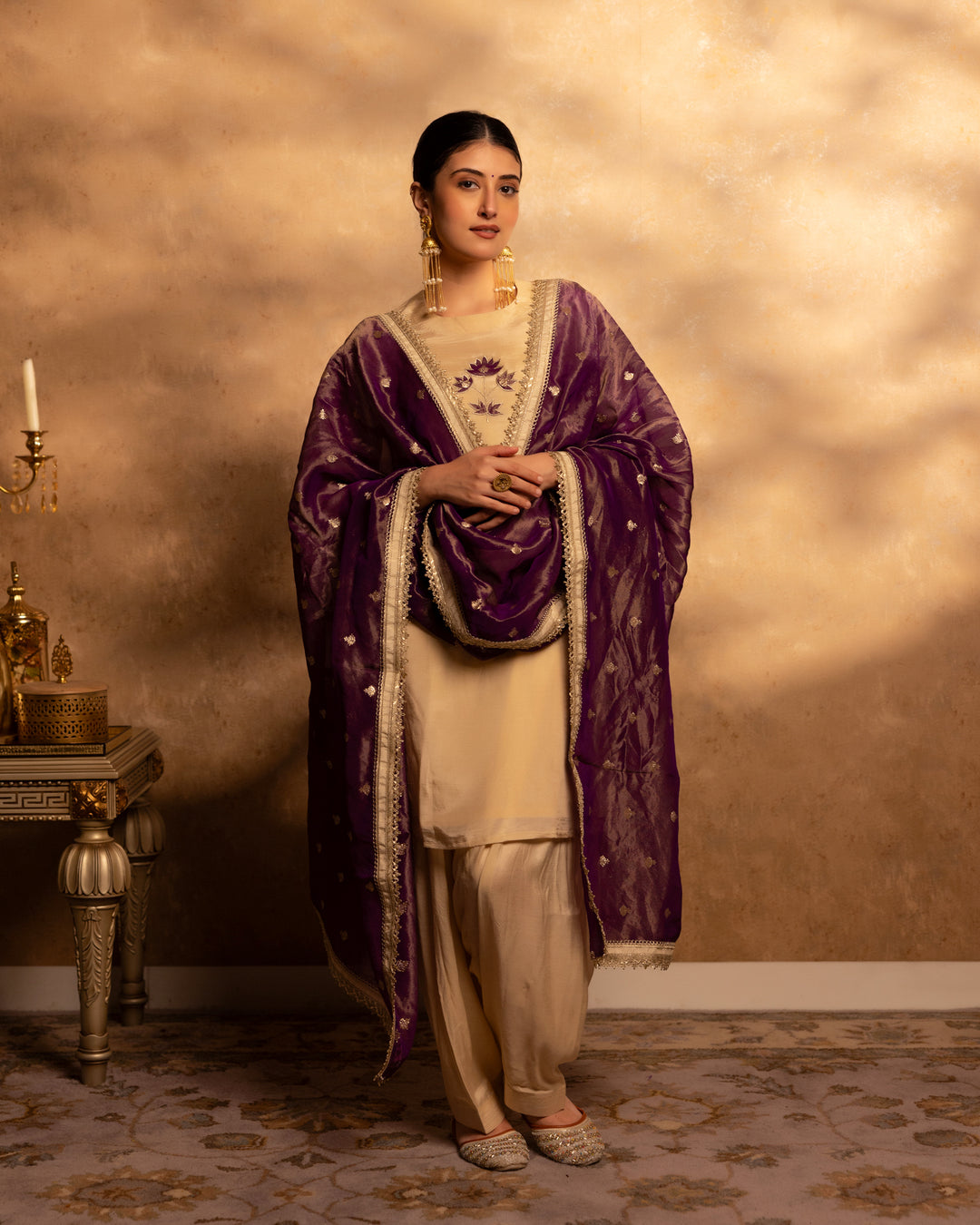 Golden Glow Chanderi Suit Set