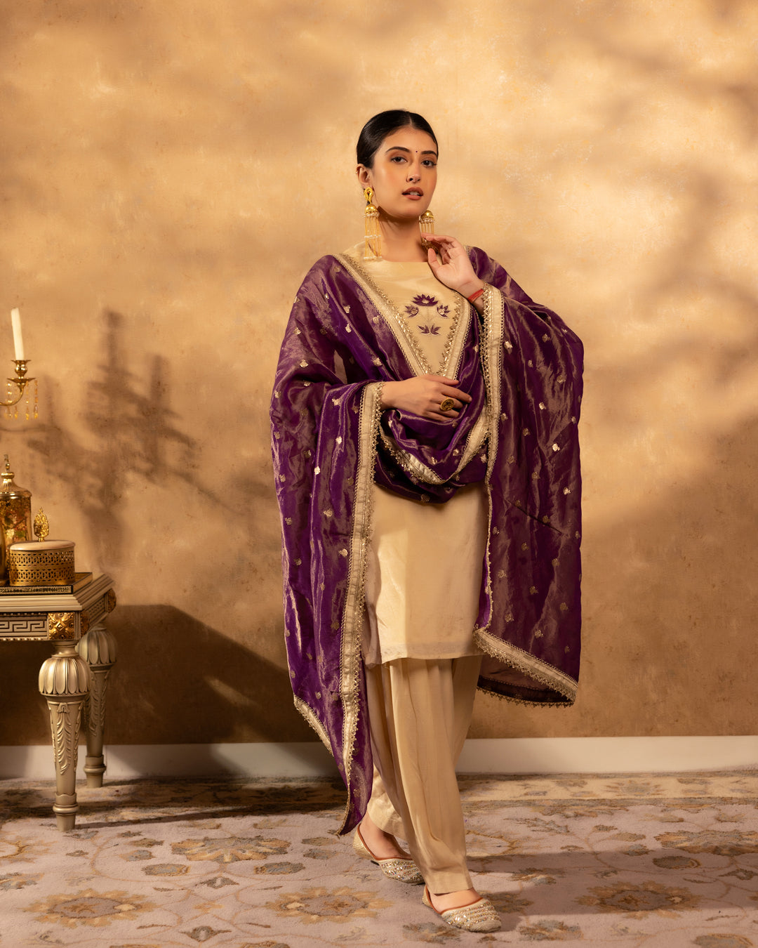 Golden Glow Chanderi Suit Set