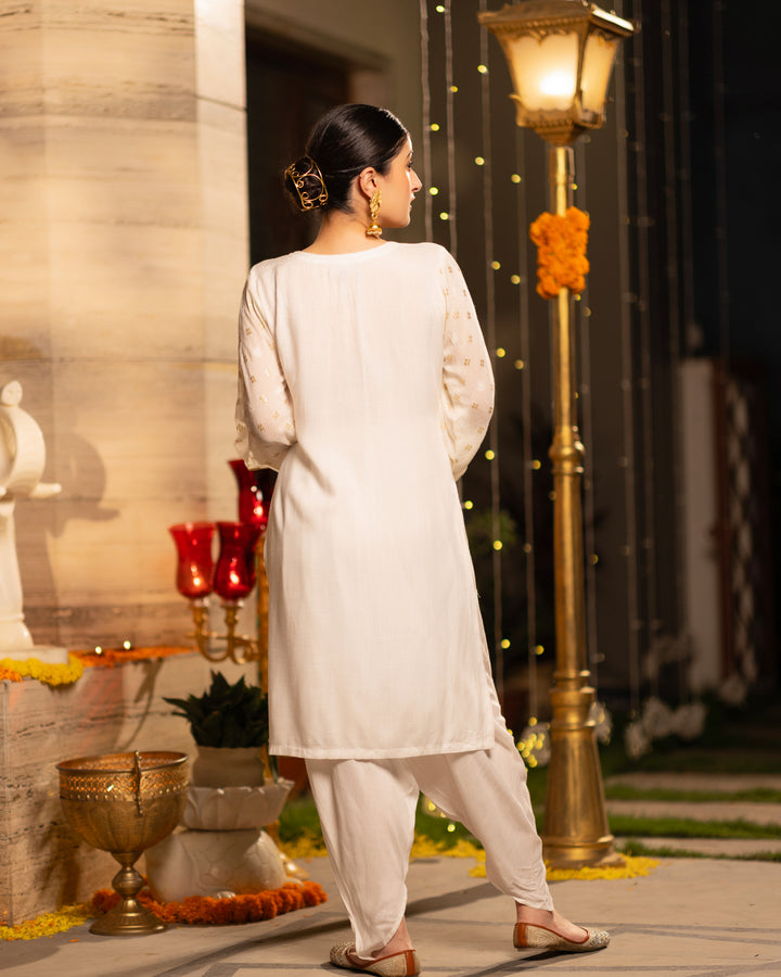 Ivory Bliss Dhoti Kurta Set