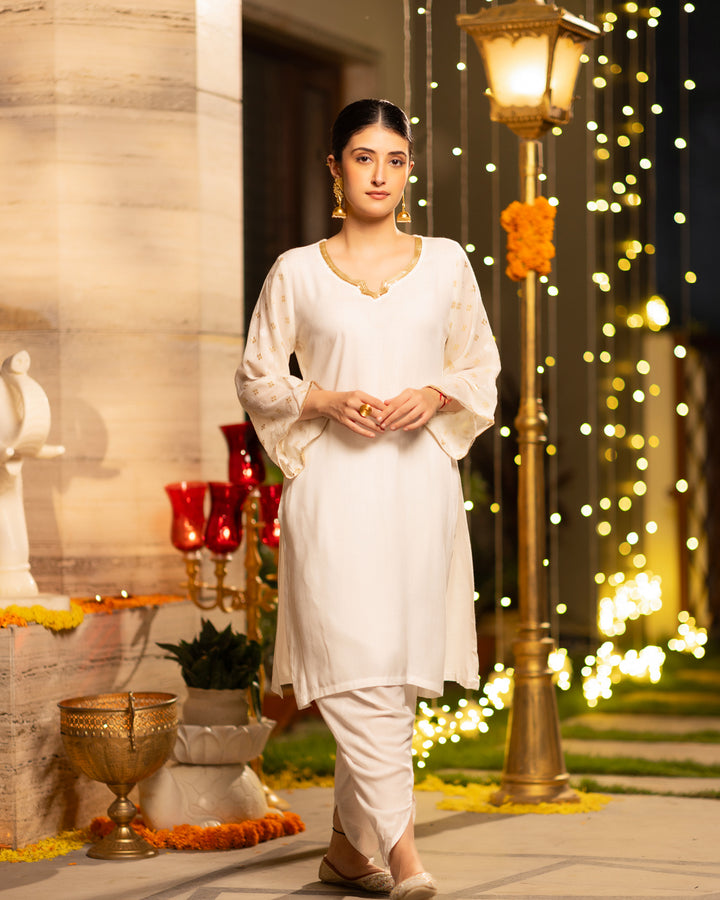 Ivory Bliss Dhoti Kurta Set