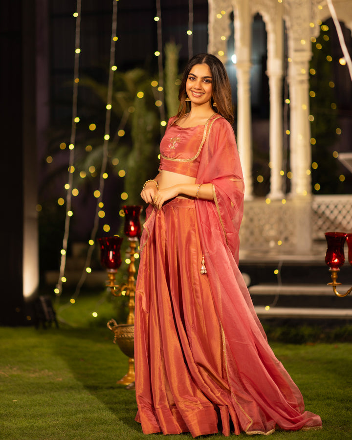 Rose Gold Lehenga Set