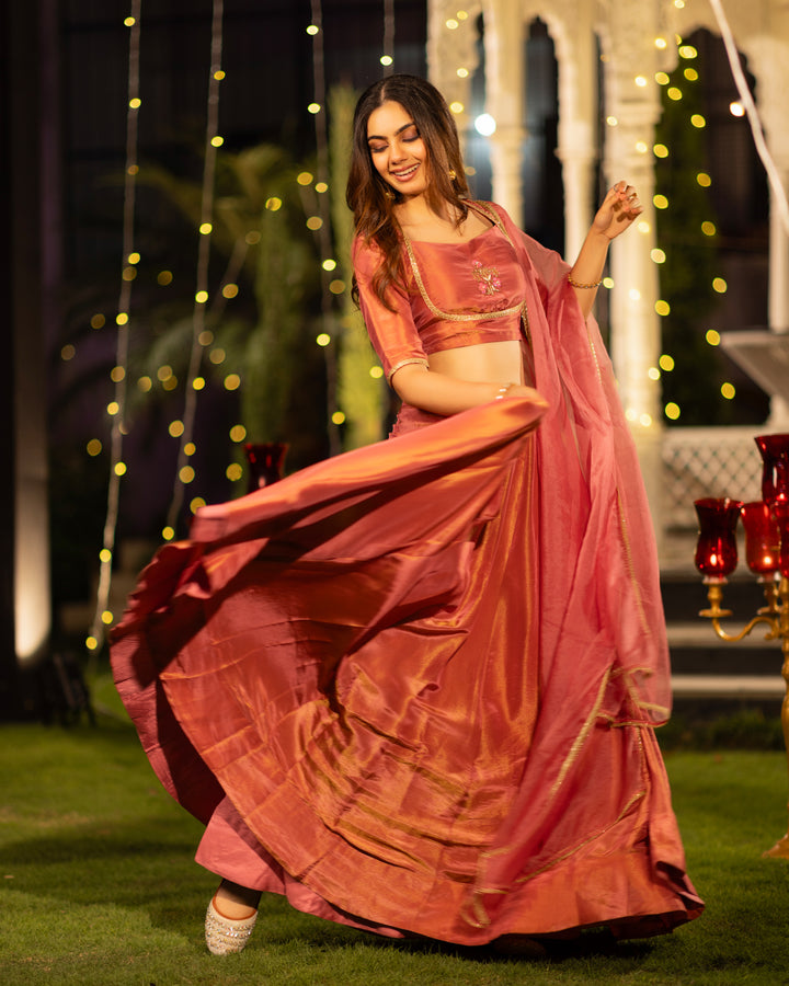 Rose Gold Lehenga Set