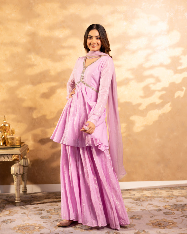 Lavender Dream Sharara Suit Set