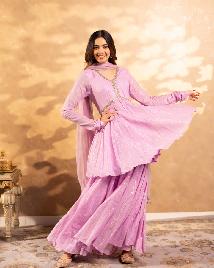 Lavender Dream Sharara Suit Set