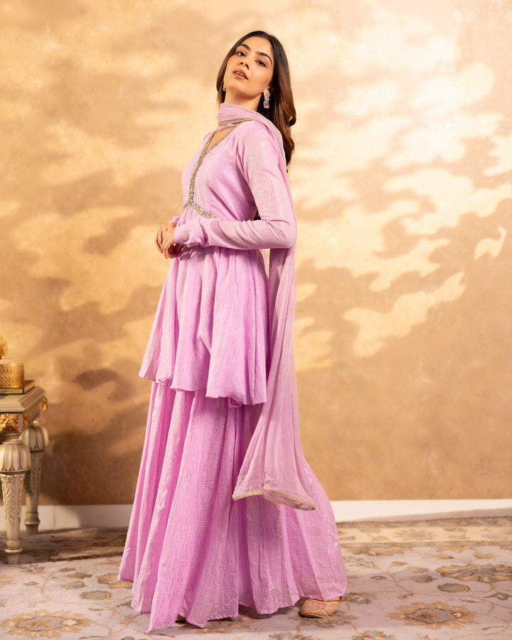 Lavender Dream Sharara Suit Set