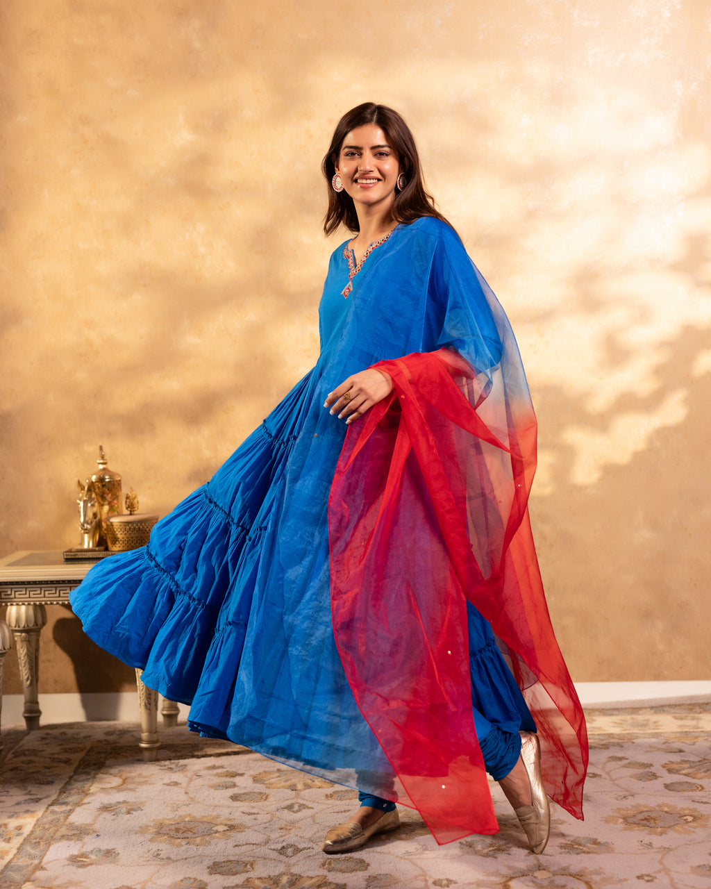 Royal Blue Tiered Suit Set
