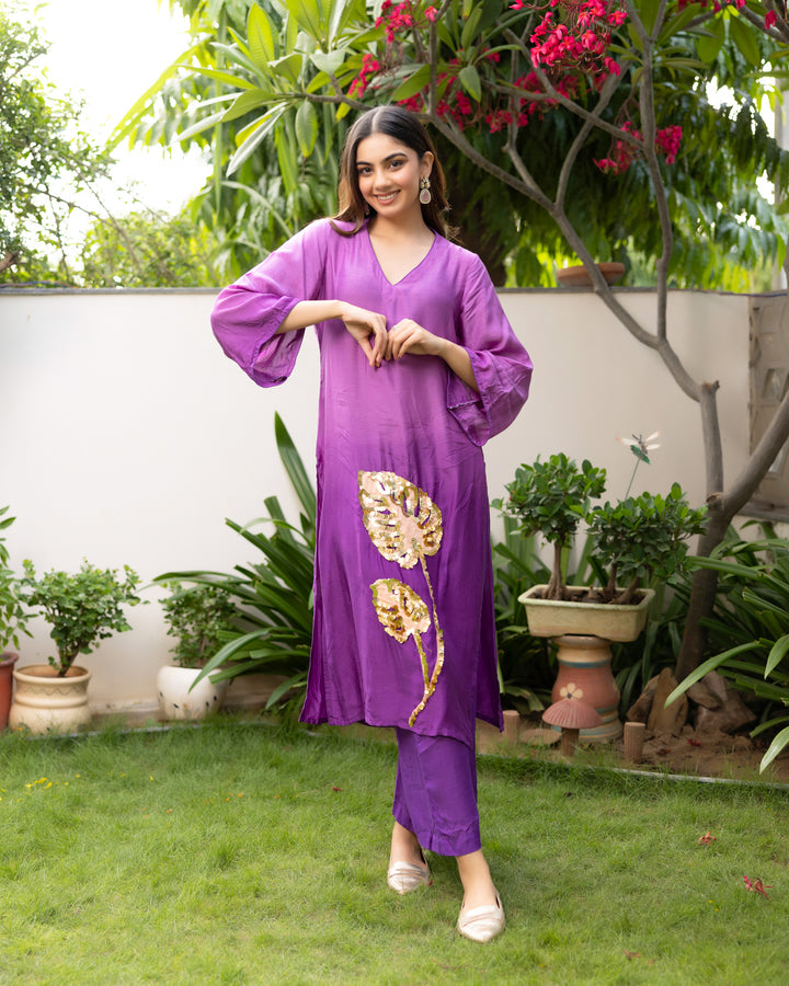 Purple Ombre Kurta Set