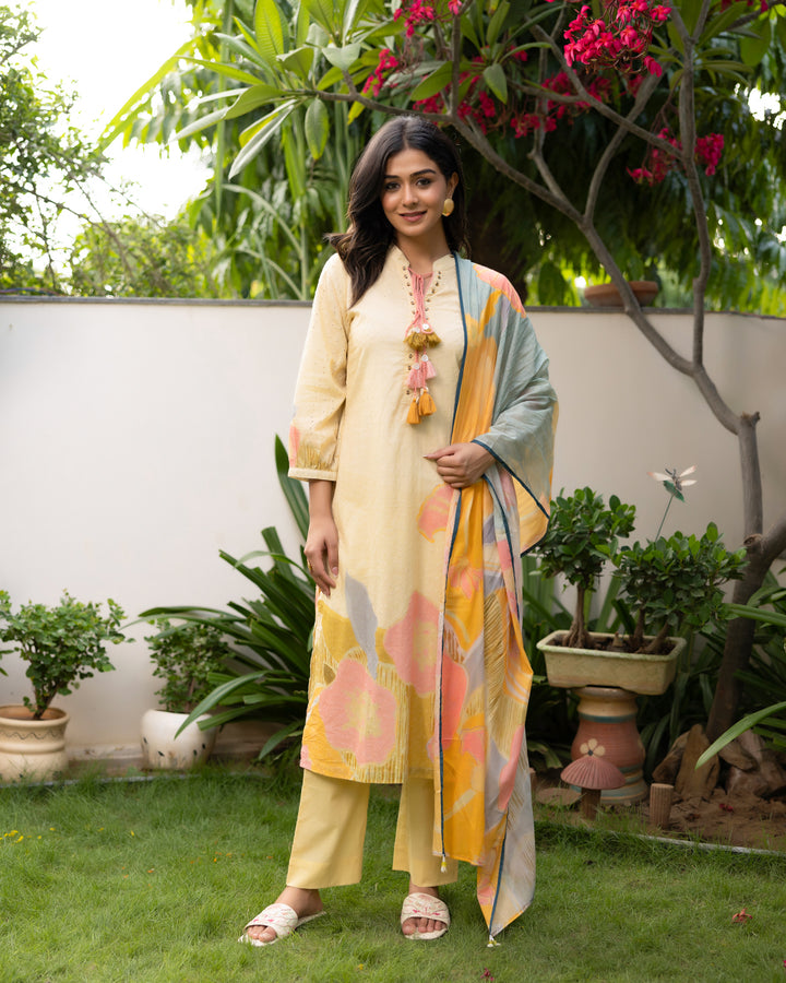 Yellow Delight Cotton Suit Set